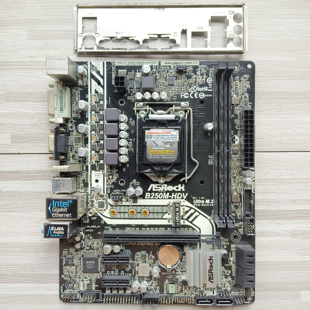 MOTHERBOARD ASROCK B250M-HDV LGA 1151 DDR4 GEN6 & GEN7