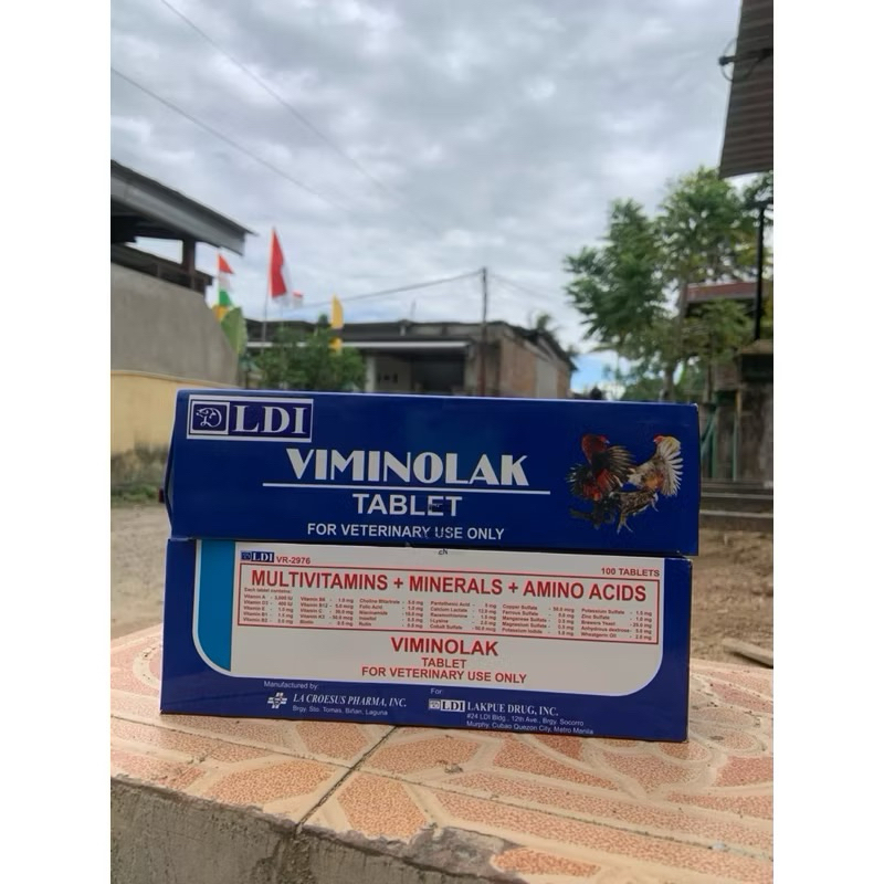 1 box viminolak isi 10 strip suplemen penahan darah ayam aduan