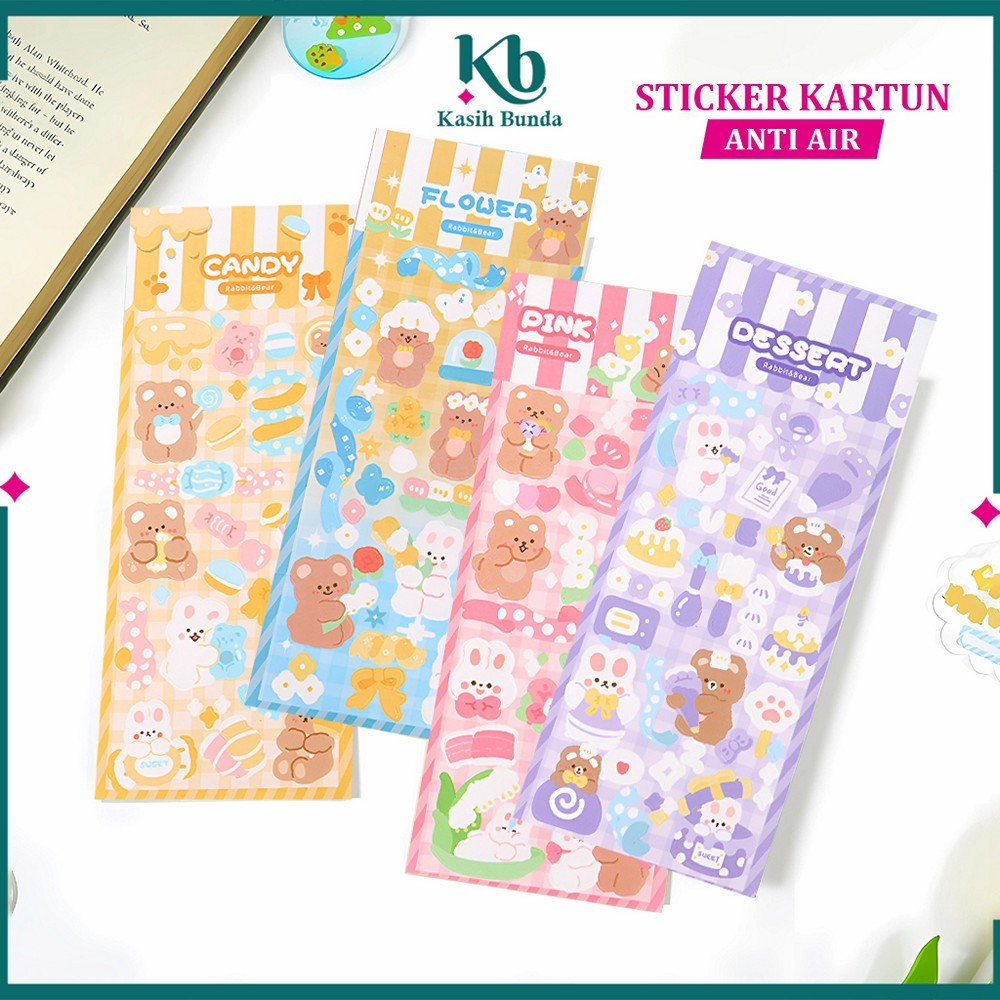 

Sticker Waterproof Kartun Bear Rabbit Hologram Serbaguna / Stiker Beruang Motif Anak Lucu Anti Air Stiker Kelinci Cute Decoration BUNDA C1107