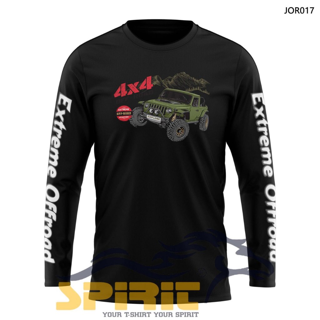 Kaos Offroad 4x4 Original Baju Mobil Jeep Offroad Extreme Adventure Lengan Panjang Pria Distro Premi