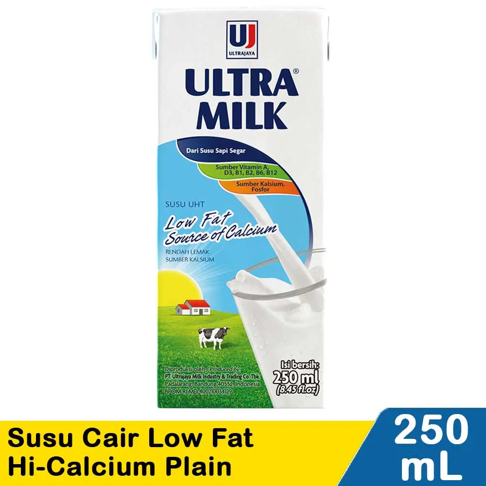 

ultra low fat susu uht plain 250ml