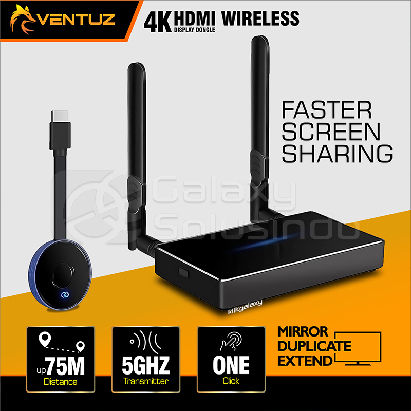 VENTUZ HDMI 4K Wireless Display Extender - 75M