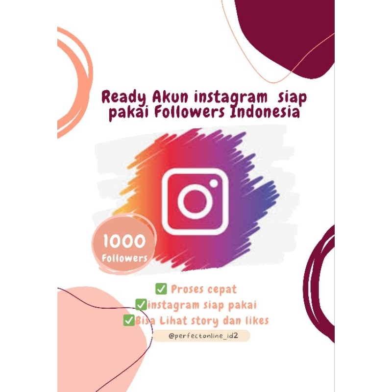 Ready Akun Instagram 1000 ++ Followers siap pakai!