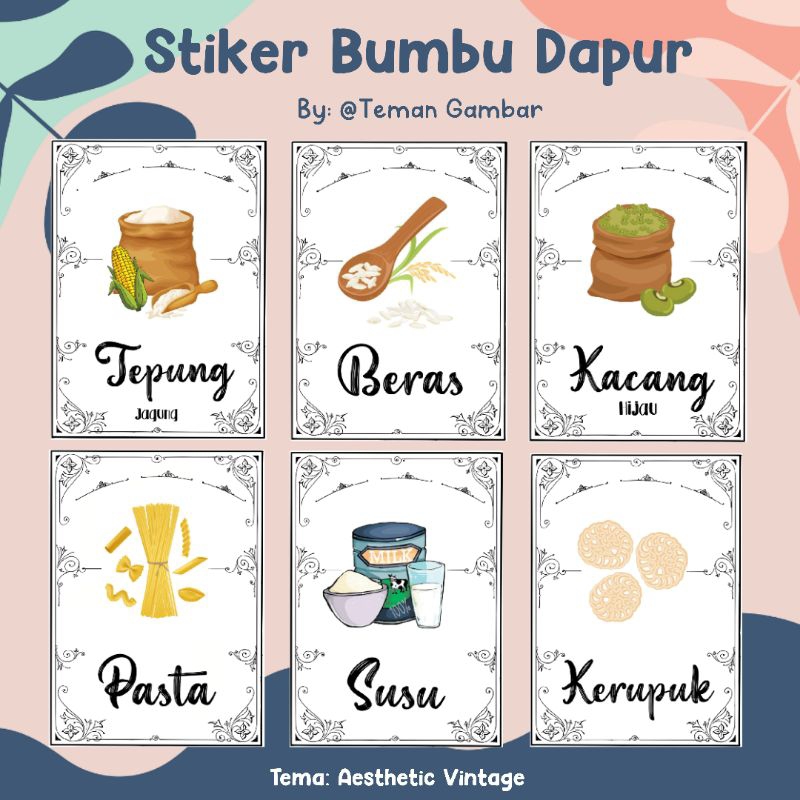 

15 Stiker Label Toples | Stiker label dapur ukuran besar | Stiker Bahan Makanan | Stiker Toples Dapur | Stiker Label Bahan Makanan