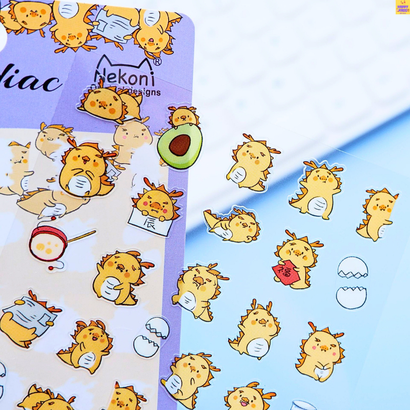 

Nekoni Hot Sale 12 Chinese Zodiac Stickers Theme Self Adhesive Decorative isi 1 lembar stiker cantik
