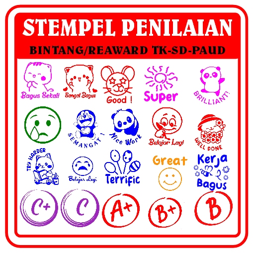 

Stempel Nilai Reward SD / TK / PAUD / Home Schooling
