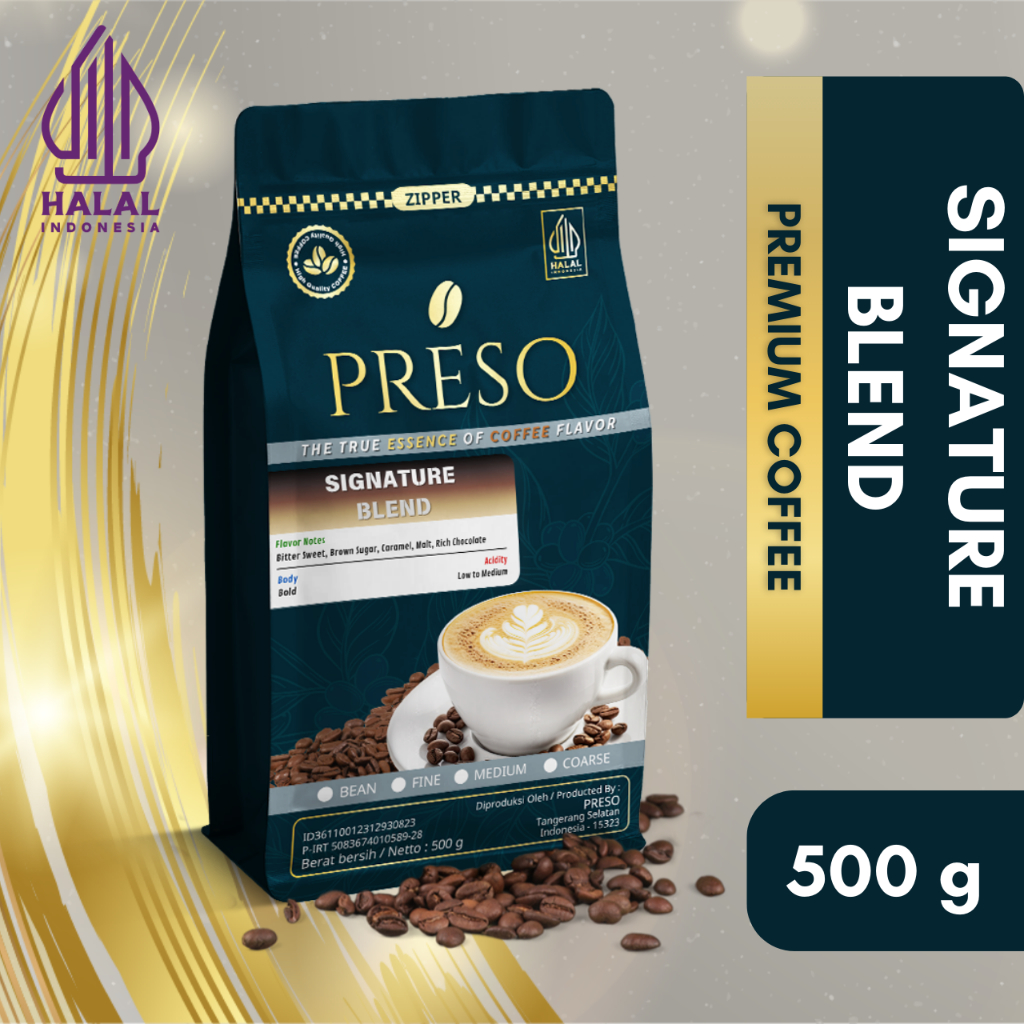 

PRESO Kopi Signature Blend (Biji Kopi/Bubuk Kopi) 500 gram