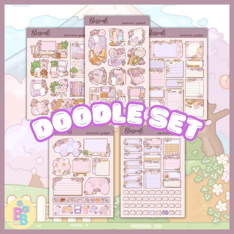 

BlossomB - electronic gadget doodle sticker set Hand drawing sticker sheet / waterproof sticker / sticker deco / sticker vinyl aesthetic / handmade sticker / sticker tumblr / stiker anti air / sticker buku journal / sticker HP laptop