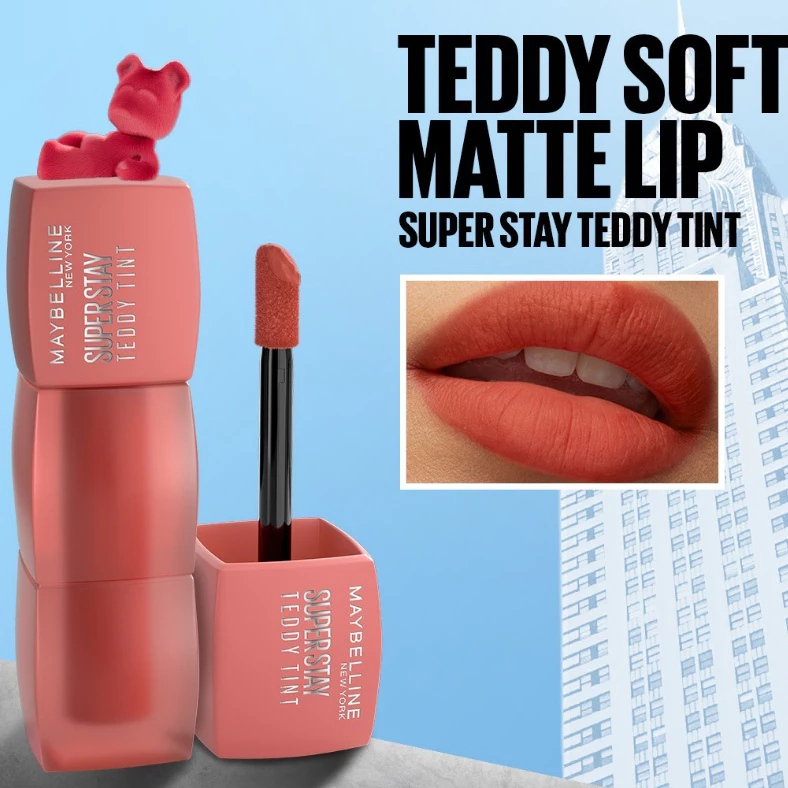 MAYBELLINE Superstay Teddy Tint 5 mL Soft Matte 12 Jam Lipstick Lipcream Lipstik Lip Tint