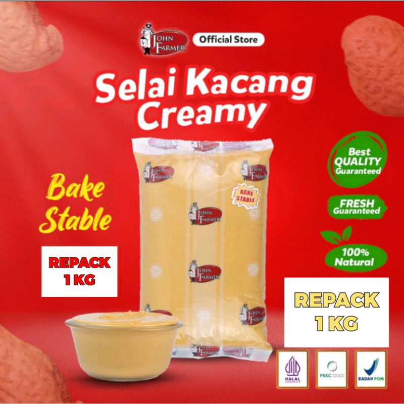 

John Farmer Creamy Peanut Repack 1kg Selai Kacang 1kg