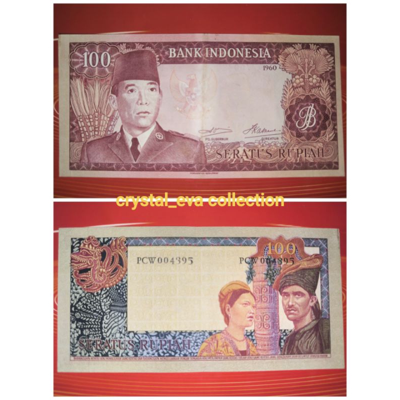 Uang Kertas Kuno Seri Soekarno 100 Rupiah Tahun 1960 (ASLI)