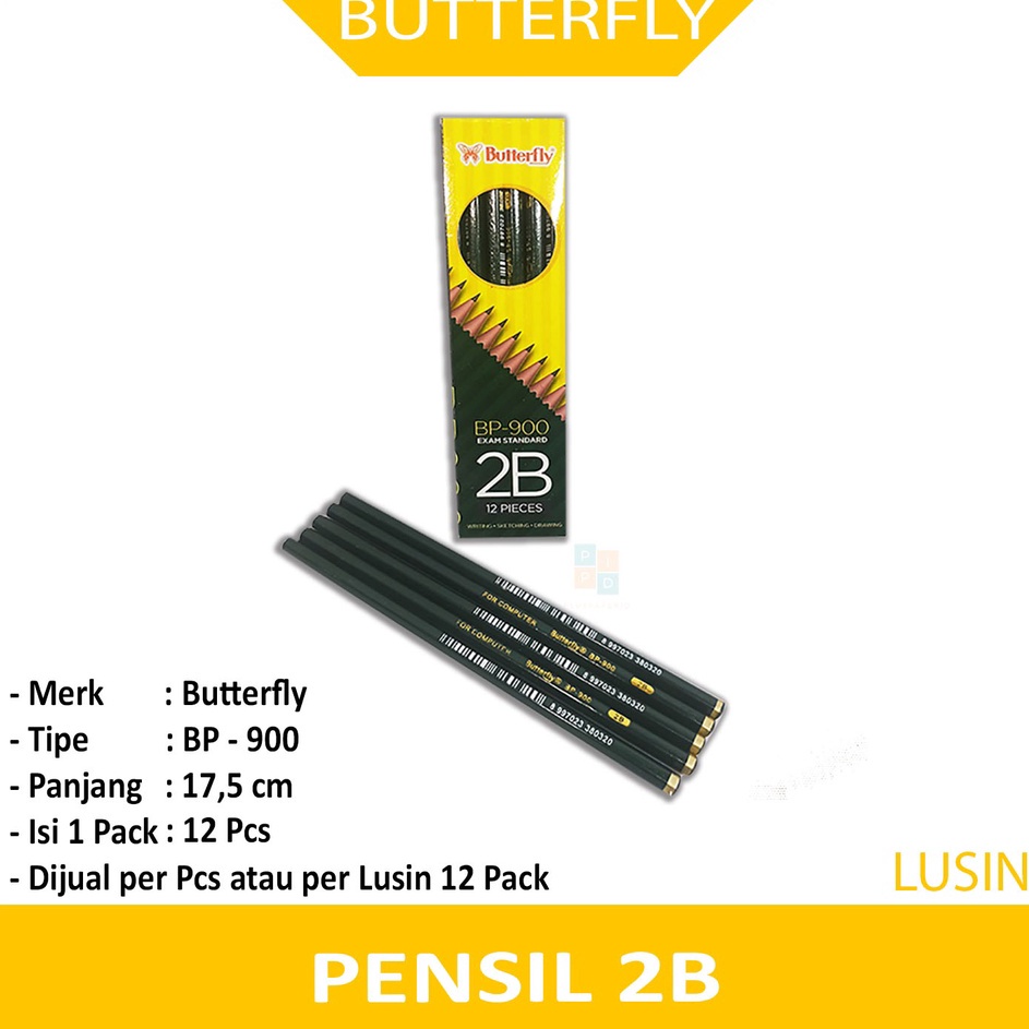 

PENAWARAN TERBATAS BUTTERFLY Pensil 2B BP 9 Lusin