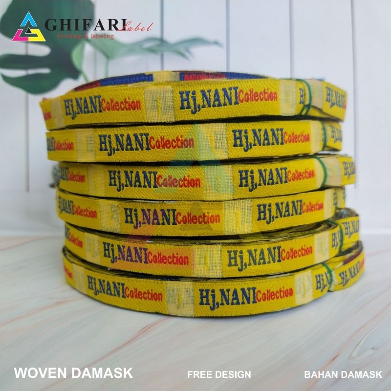 

1x4cm label woven bordir/label hijab/label custom/woven damask/label pakaian/FREE DESAIN