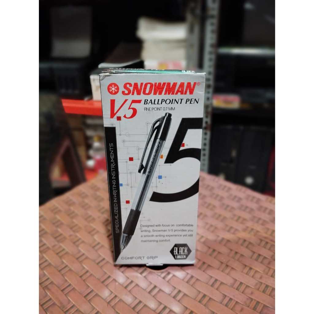 

pulpen snowman V5 hitam 0.5mm 1 pack isi 12 pcs