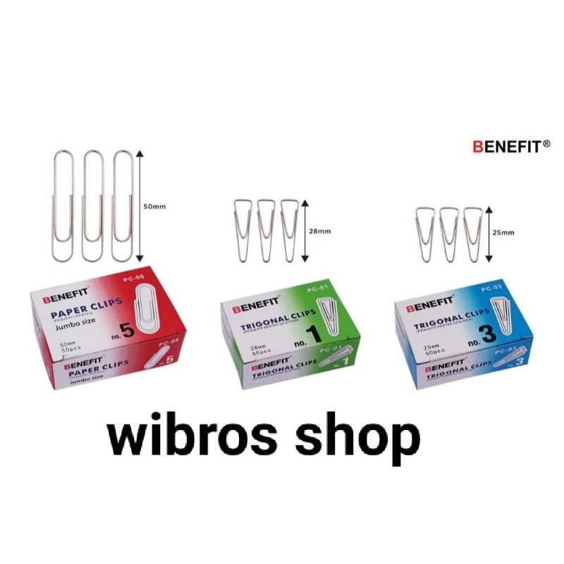 

trigonal paper clips/penjepit kertas segitiga benefit pc-01/pc-03/pc-05 satu pcs