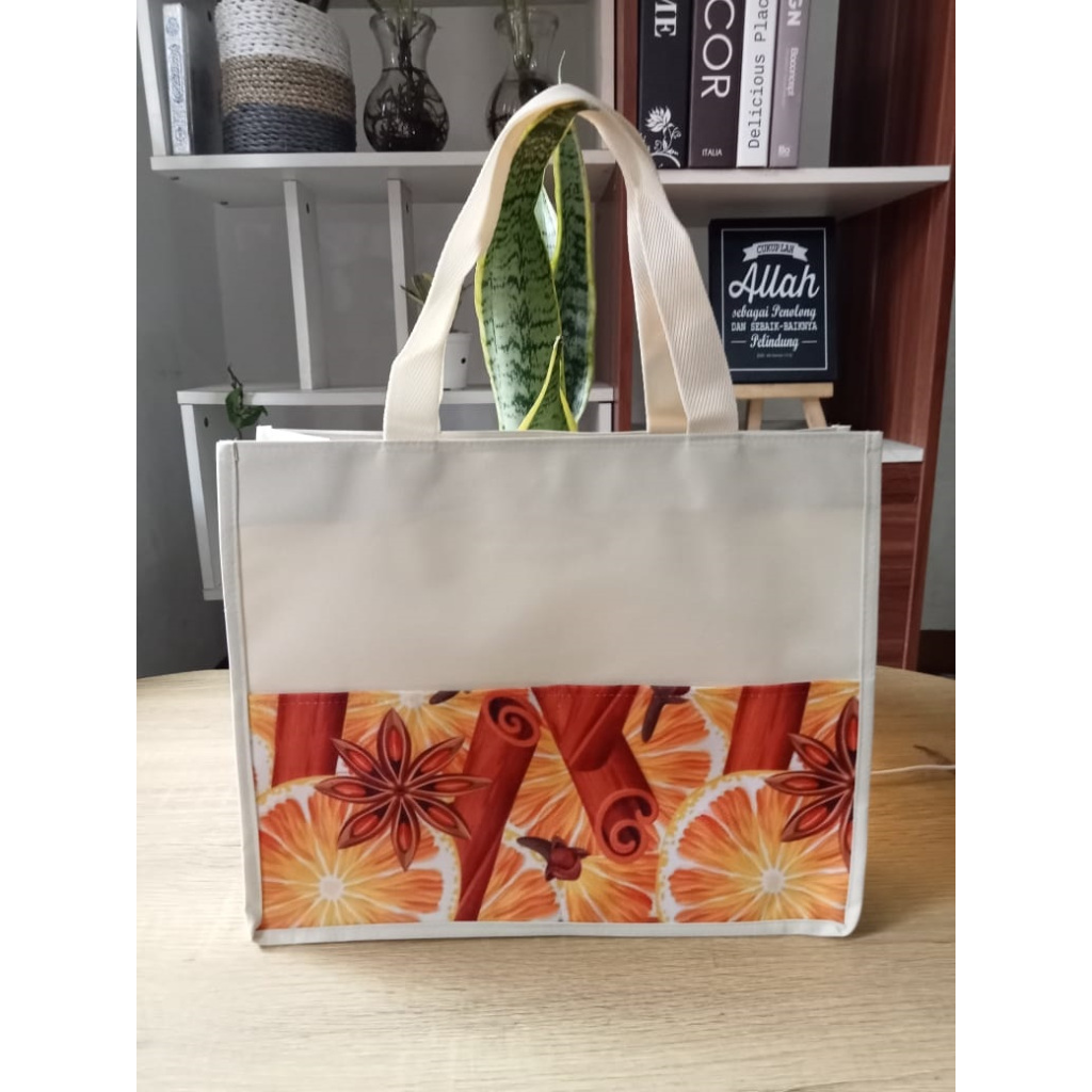 TAS SOUVENIR/TAS HAMPERS/TAS JINJING/TAS PRINTING MOTIF BUNGA BUNGA