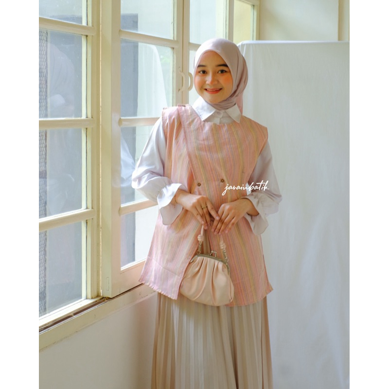 javainbatik - VEST LURIK BATIK TENUN WANITA - batik kerja - outer batik