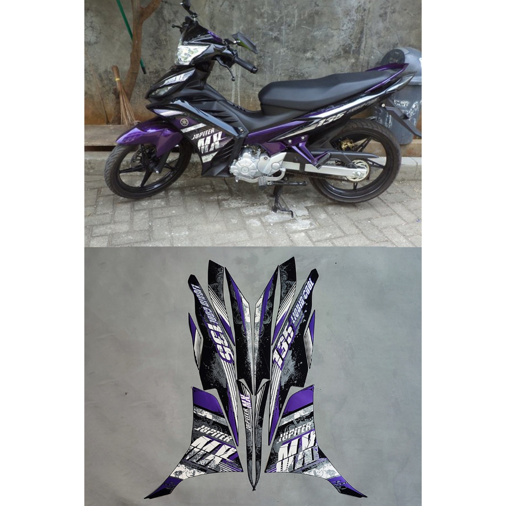 STRIPING STIKER STICKER LIS BODY MOTOR JUPITER MX 135 2013 UNGU HITAM