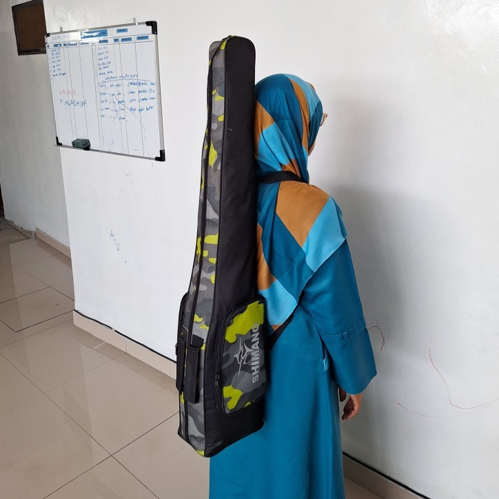 Tas pancing rengsel jumbo 5 joran rill bonus sponge kail pancing ukuran 80cm 100cm 120cm 150cm