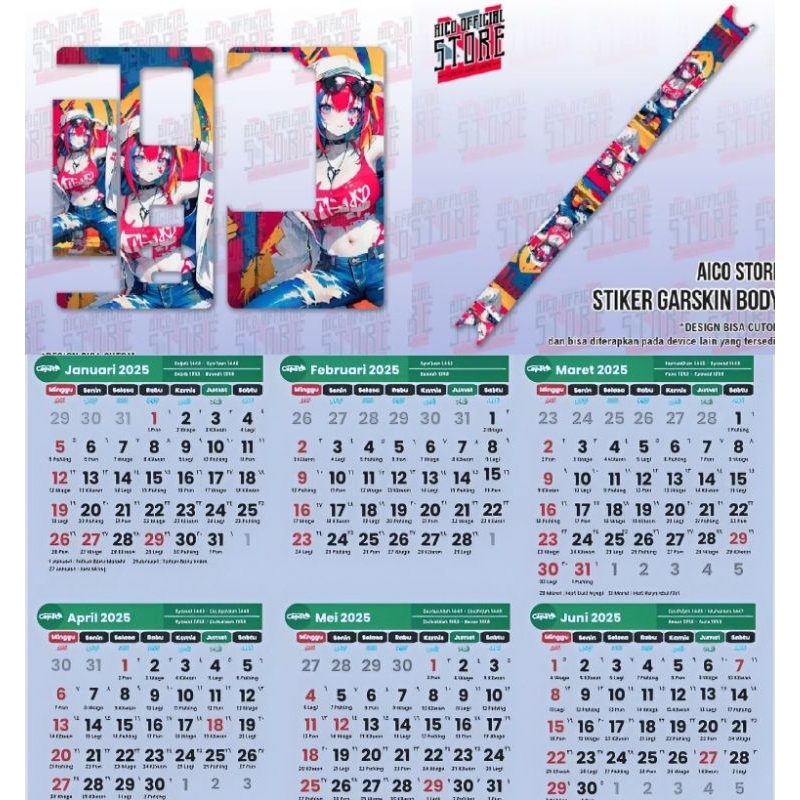 

kalender baru tahun 2025 garskin full body B_80 bisa custom gambar