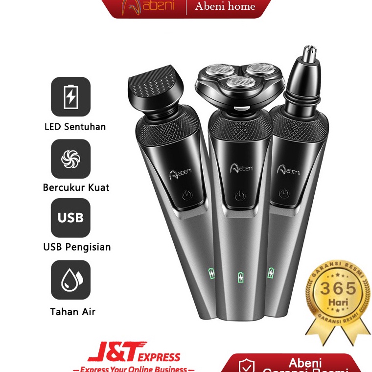 Terbagus Abeni Alat Cukur Jenggot Elektrik 3 In 1 Shaver Listrik Kumis Bulu Hidung