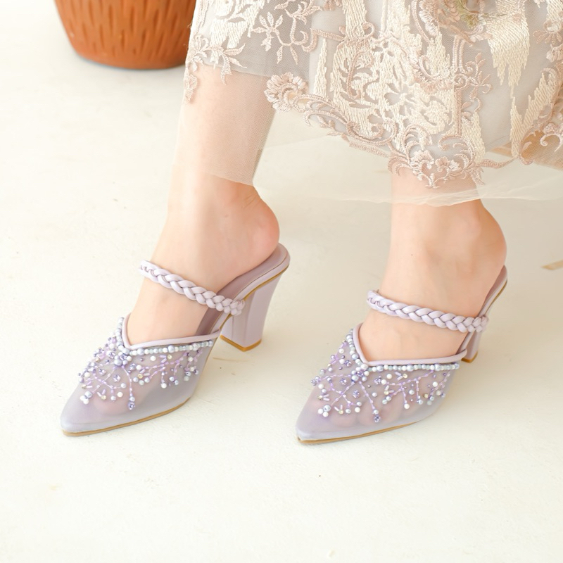 TANASKY - NIRMALA - Sepatu Heels Wanita 7cm Block Heels - Wedding Shoes