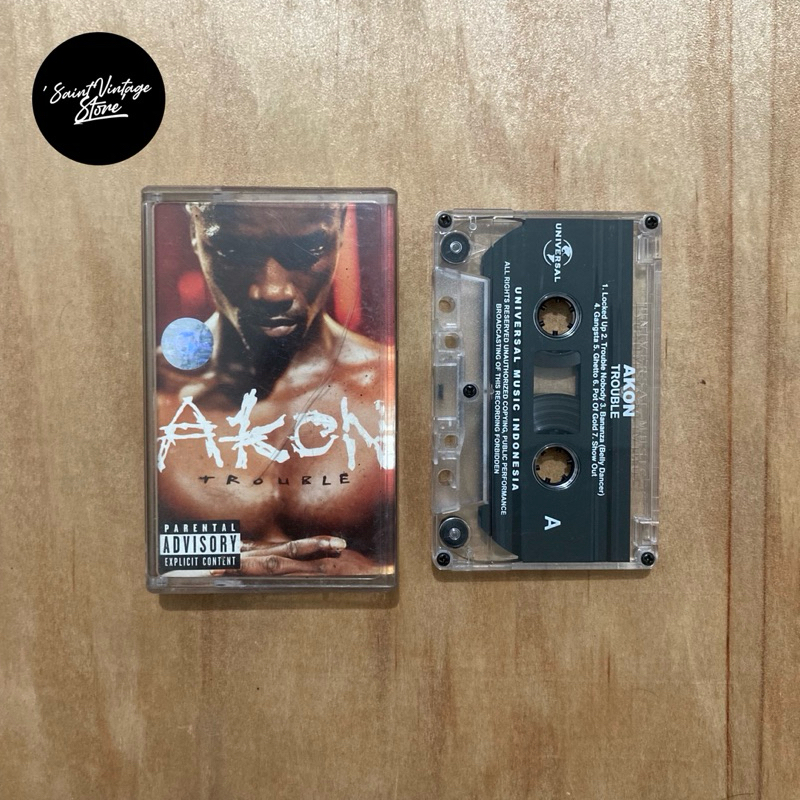 Kaset Akon Trouble Original Walkman Discman Tape Boombox CD Akon Rap Hip Hop