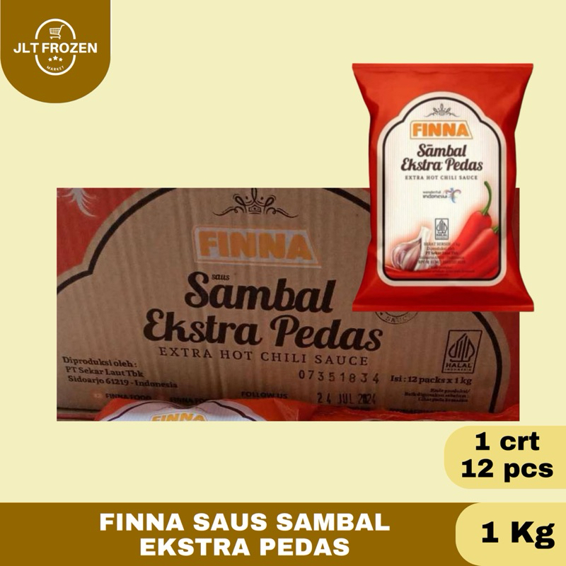

Finna Saus Sambal Extra Hot / Saus Sambal Pedas 1KG CARTON isi 12 PCS