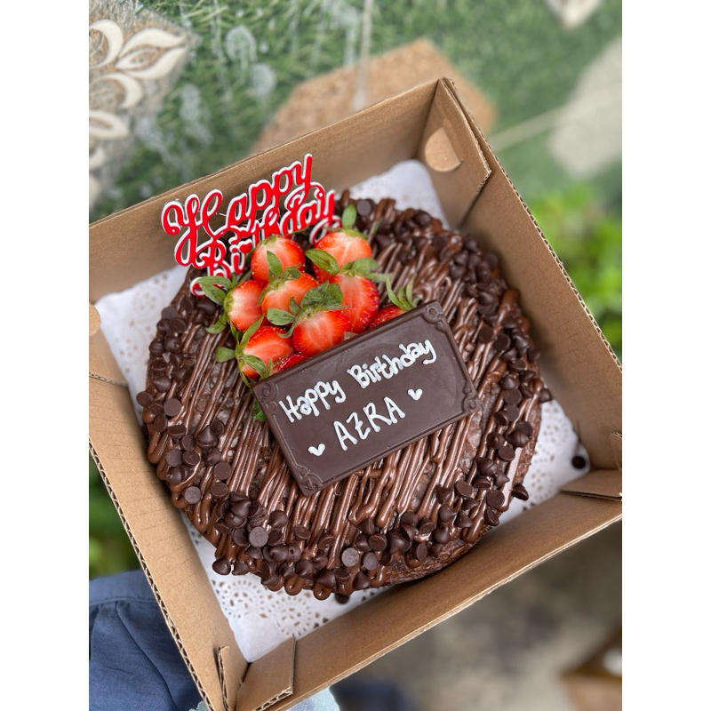 

brownies simple bday papan coklat