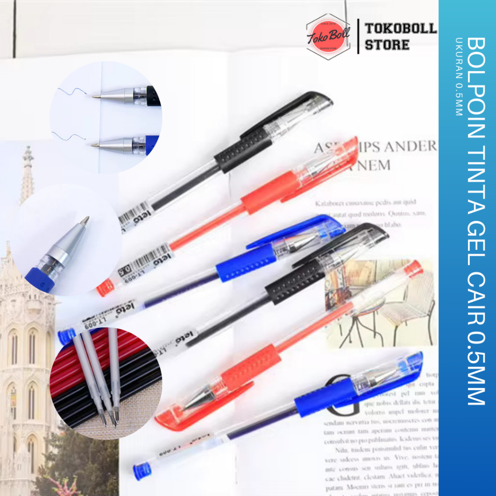 

Alat Tulis Sekolah Kantor ATK Ballpoint Pulpen Gel 0.5mm Bolpoin Tinta Gel Cair Pena Transparant Pen Gel