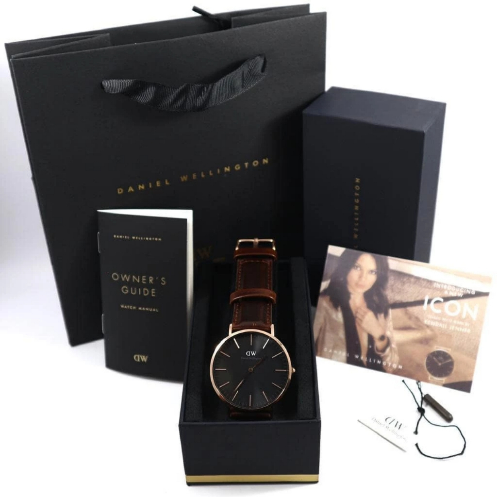 PAKET FULLSET kado jam tangan cowok free box jam tangan daniel wellington pria ori branded