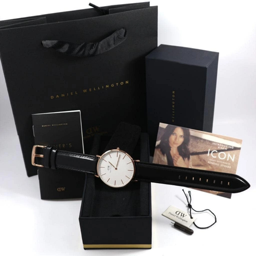 PAKET FULLSET jam tangan daniel wellington pria dw jam tangan cowok free box kado hampers