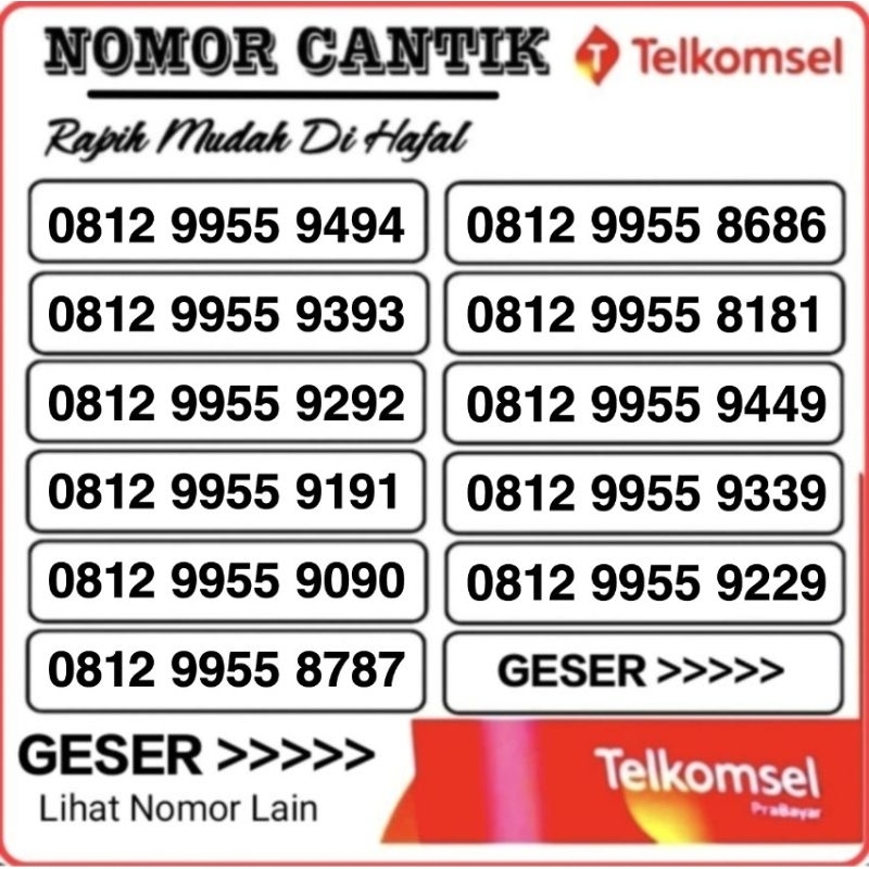 NOMOR CANTIK TELKOMSEL AABB manis minimalis