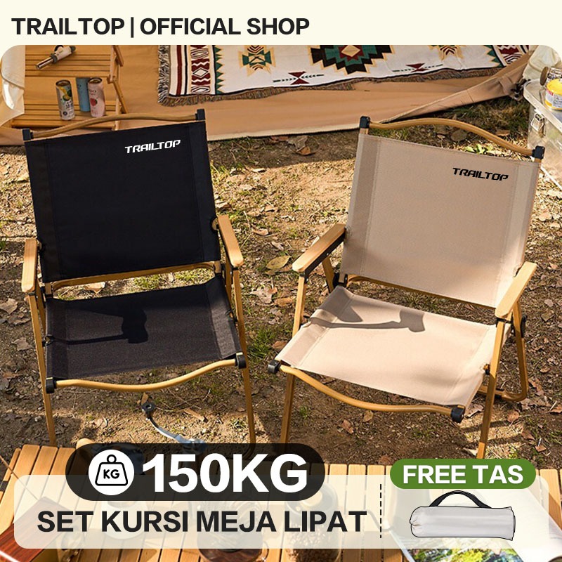 [READY] TrailTop Meja Kursi Lipat Outdoor 1 Set Kursi Kermit Meja Lipat Outdoor Kursi Camping