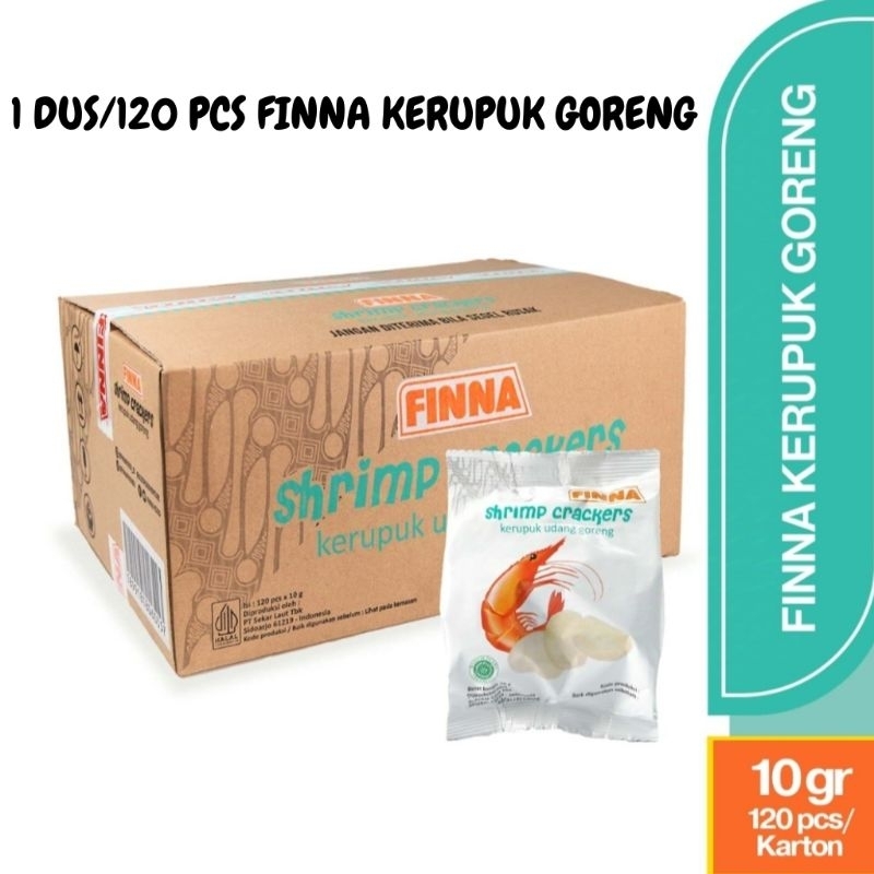 

1 Dus/120 PCS FINNA Shrimp Crackers Kerupuk Udang Goreng 10 Gram By Sekar Laut