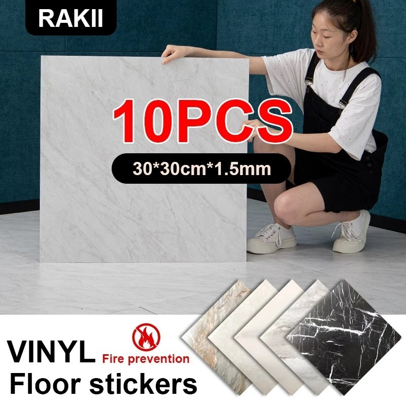 10pcs Lantai Marmer Vinil (30X30 Cm)/Stiker Vinil Lantai Marmer Granit/Stiker Lantai Vinil Lapisan L