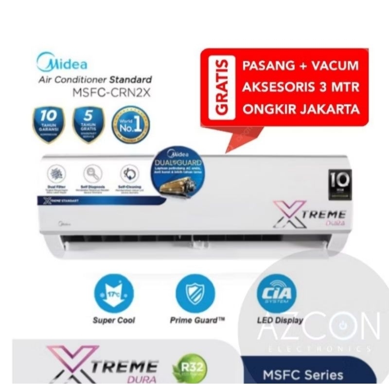 Free Pasang AC MIDEA 1/2 PK Standard R32
