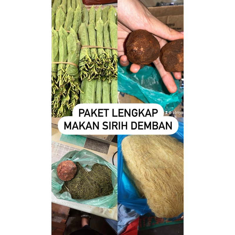 

Paket Sirih Demban Lengkap Sirih Suntil Gambir Kapur