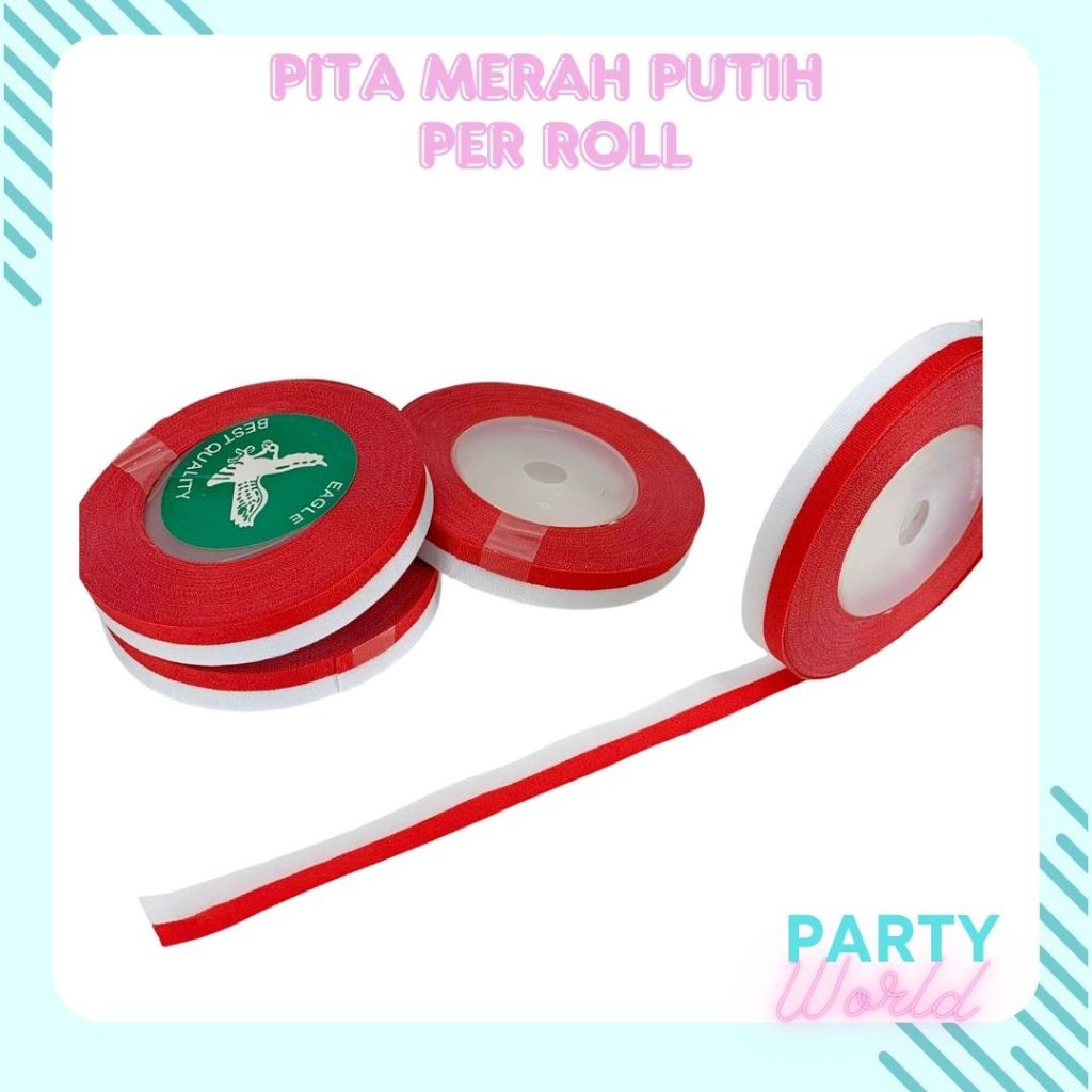 

Pita Bendera Merah Putih Per Roll 1/2 Inch Pita Satin Berwarna Gradasi Merah Dan Putih Pita 17 Agustus Pita Dirgahayu Hut Ri Partyworld