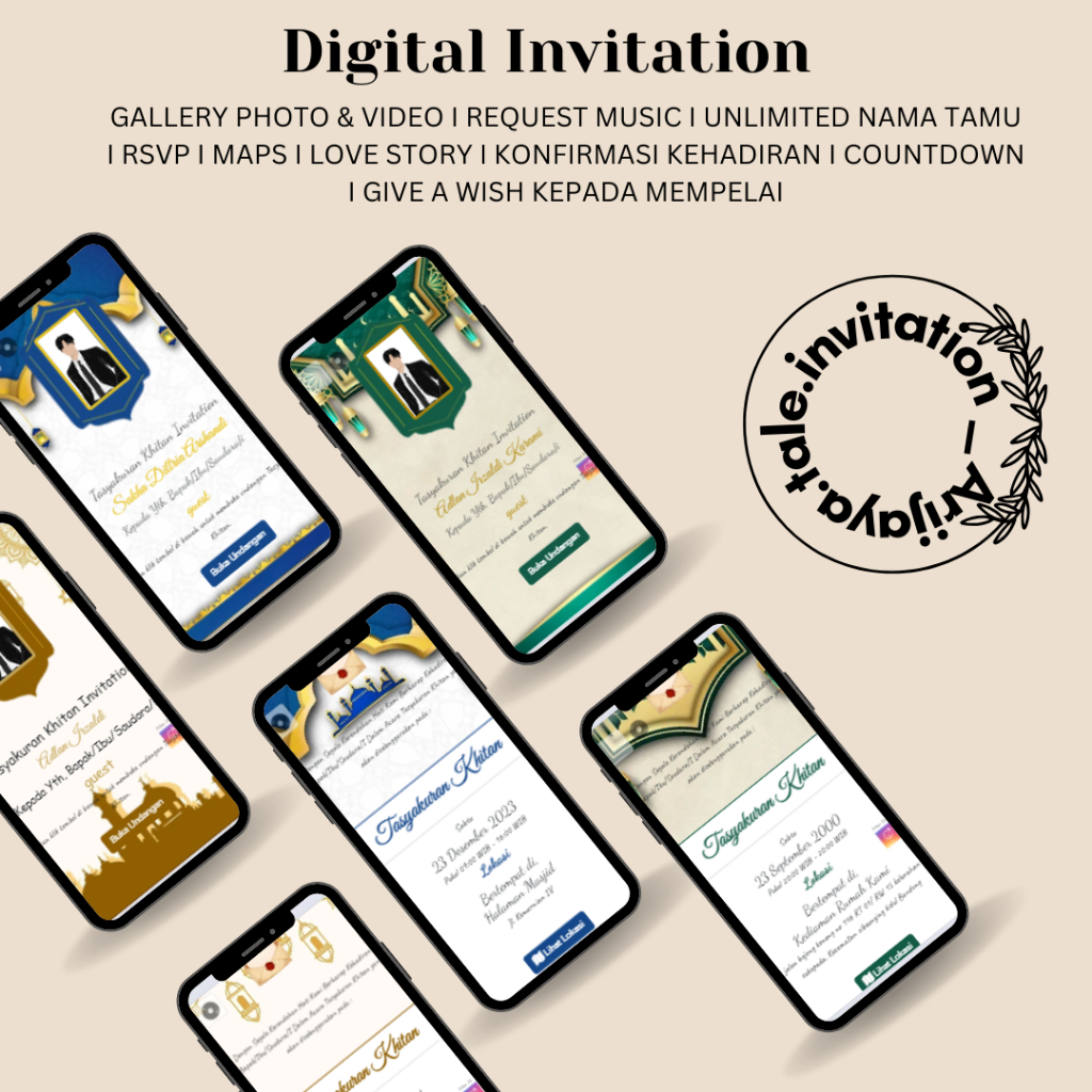 Undangan Digital Website Web Khitan Cantik,Menarik, & Unik