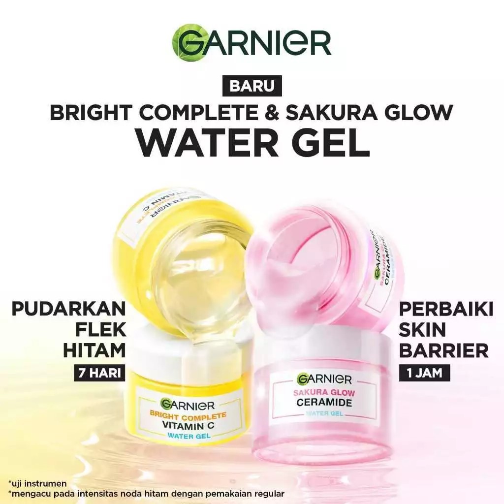 GARNIER Water Gel Moisturizer Series Tube dan Jar | Sakura Glow Ceramide Bright Complete VitaminC