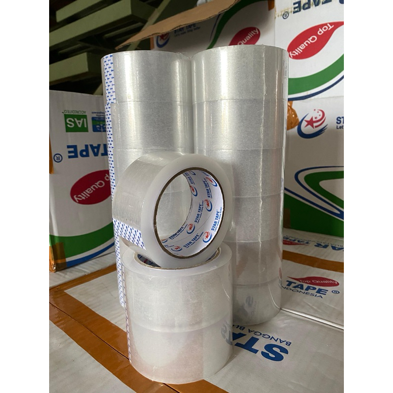 

Lakban Bening 72 yard BC x 45 mm Star Tape (Per Dus)