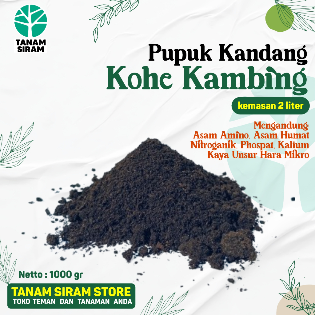Tanam siram - Pupuk Kambing Murni + Asam amino dan Asam Humat - Tidak Bau - Fermentasian aman
