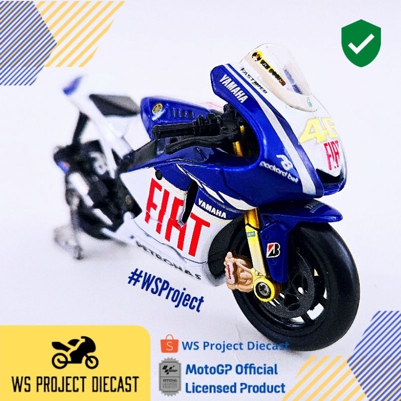 Maisto 1:18 MotoGP Fiat Yamaha Team Valentino Rossi 2009 Qatar Diecast Miniatur