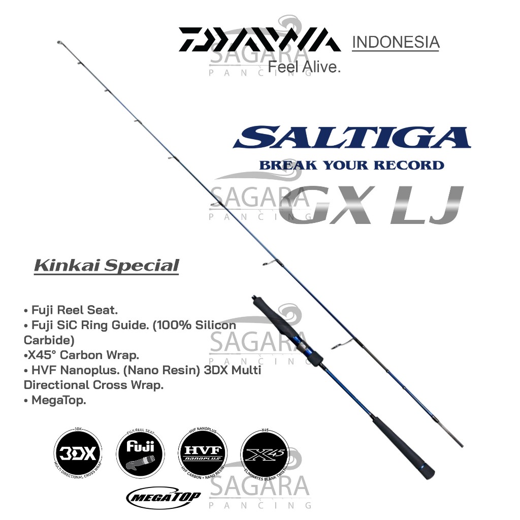 Joran Daiwa Saltiga GX LJ | Joran Light Jigging | Rod Jigging | Joran Solid Carbon