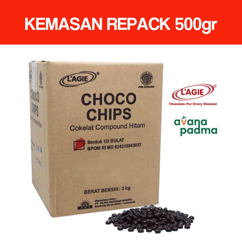 

Lagie Choco Chips 1/2 Bulat (Repack 500g)