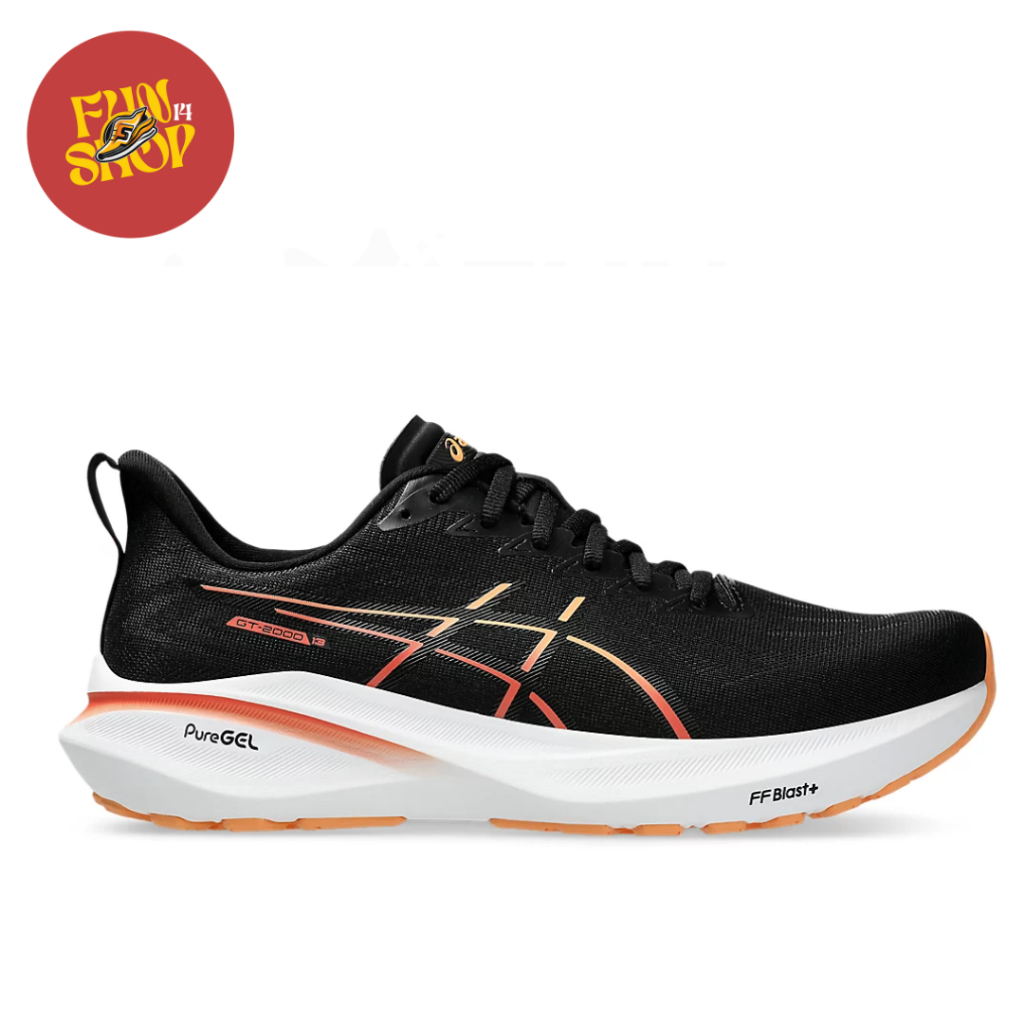 Sepatu Lari Asics GT 2000 13 Men’s Road Running Shoes Black/Faded Orange - 1011B861.001
