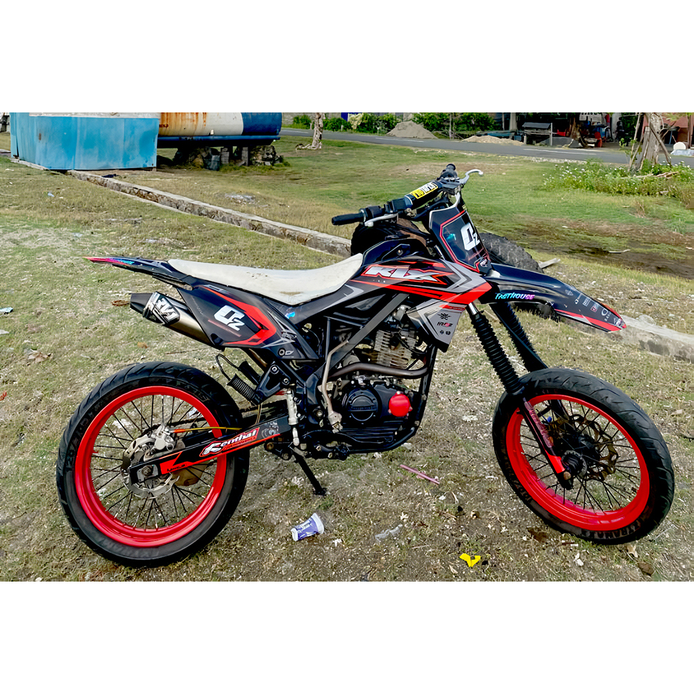DECAL STICKER KLX BF / G / EXTREME HITAM MERAH GREY FULLBODY KEREN