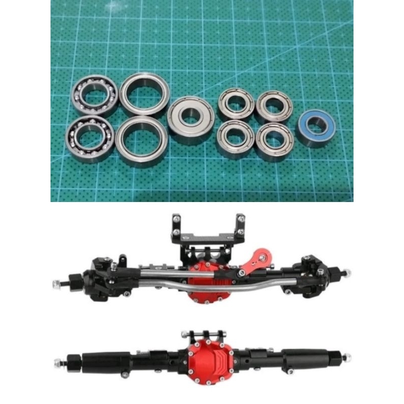 Set Metal Bearing Gardan Depan RC 1/10 RGT Axial SCX10ii KYX Prisma Freemen