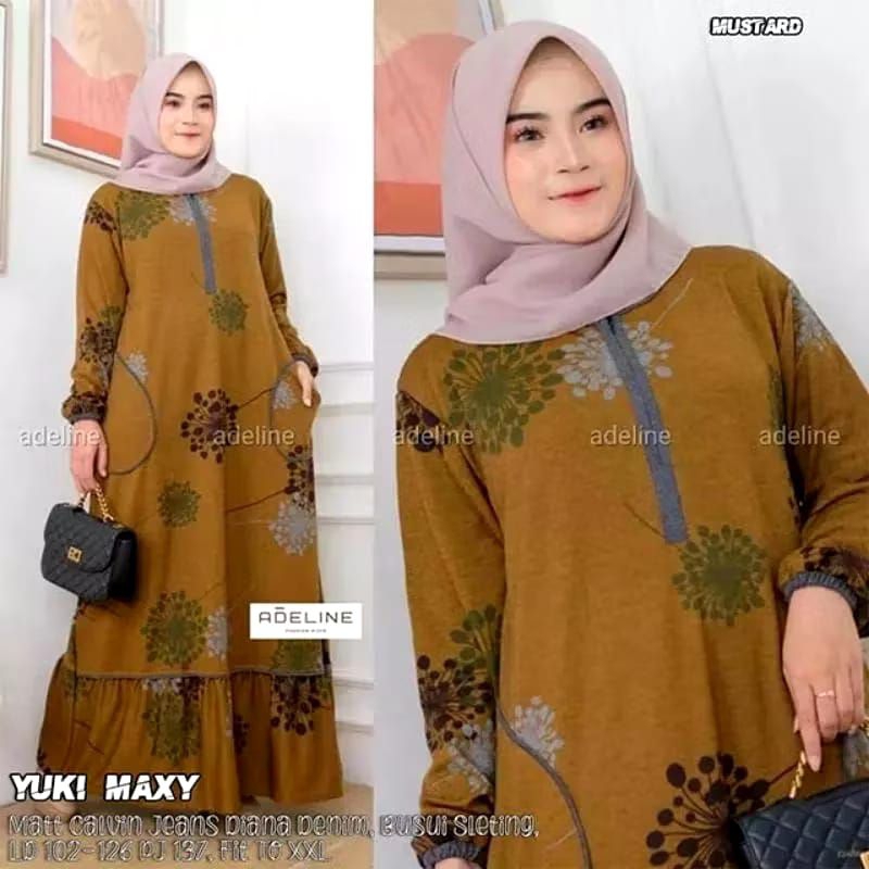 wyhomeshop-Gamis Diana jumbo denim premium/Maxi premium jumbo by mumufashion